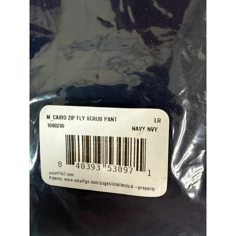 FIGS Cairo Zip Fly Scrub Pant Mens Large Cargo Pocket Medical Workwear Hospital